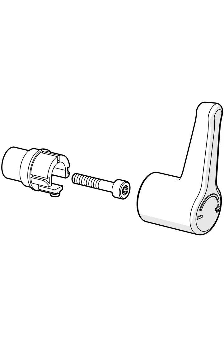 Temperature control handle, L=37 | 1005158V | Chrome