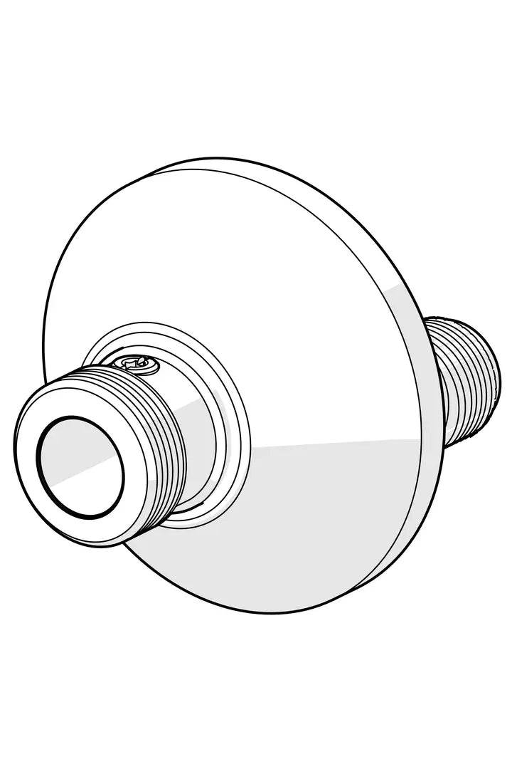Eccentric coupling with stop valves and cover plates | 204141X | Chrome