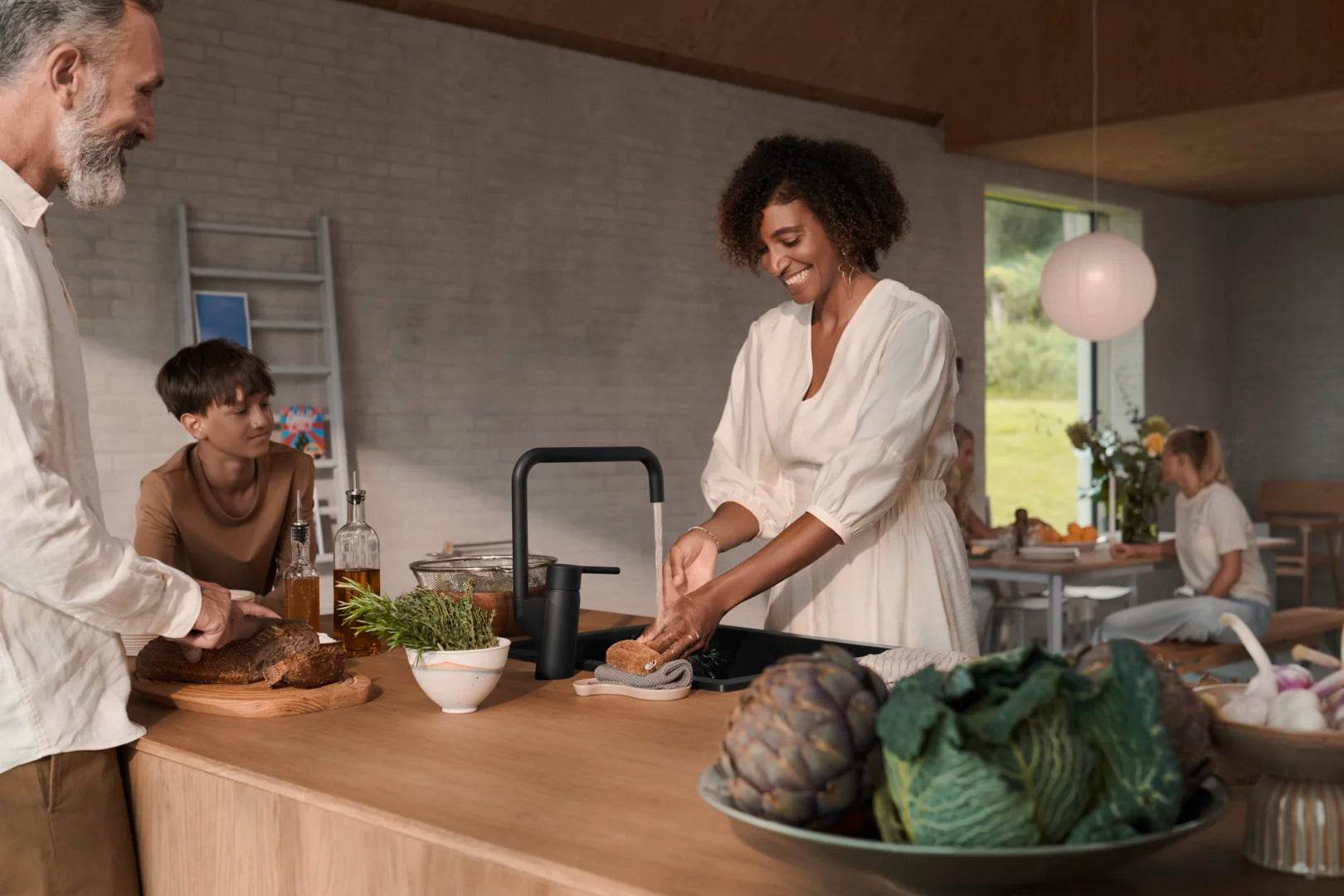 Kitchen faucet with dishwasher valve, 3 V | 2734FHN-33 | Matt black