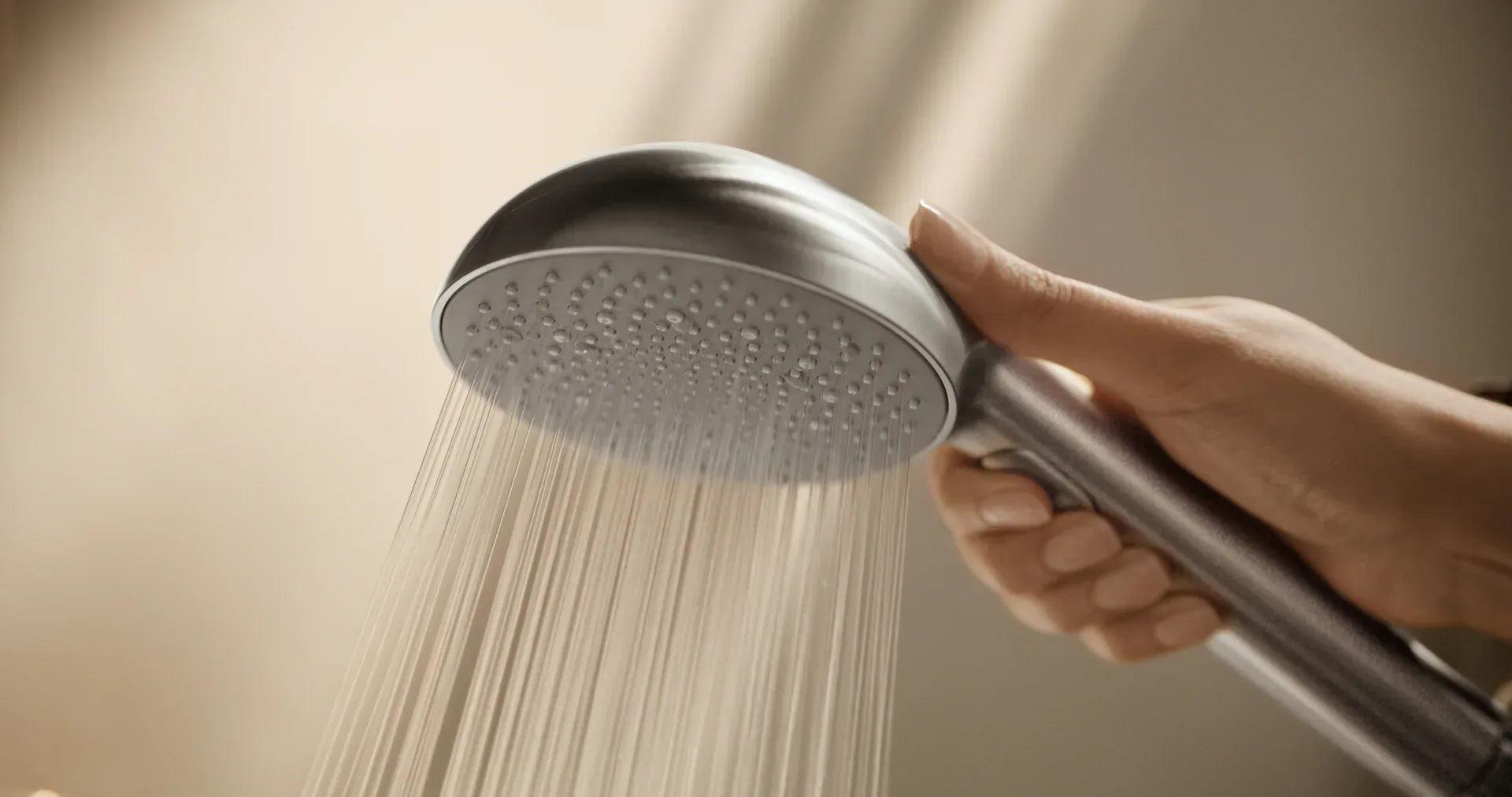 Bath and shower faucet with shower set | 4749-80 | Brushed steel