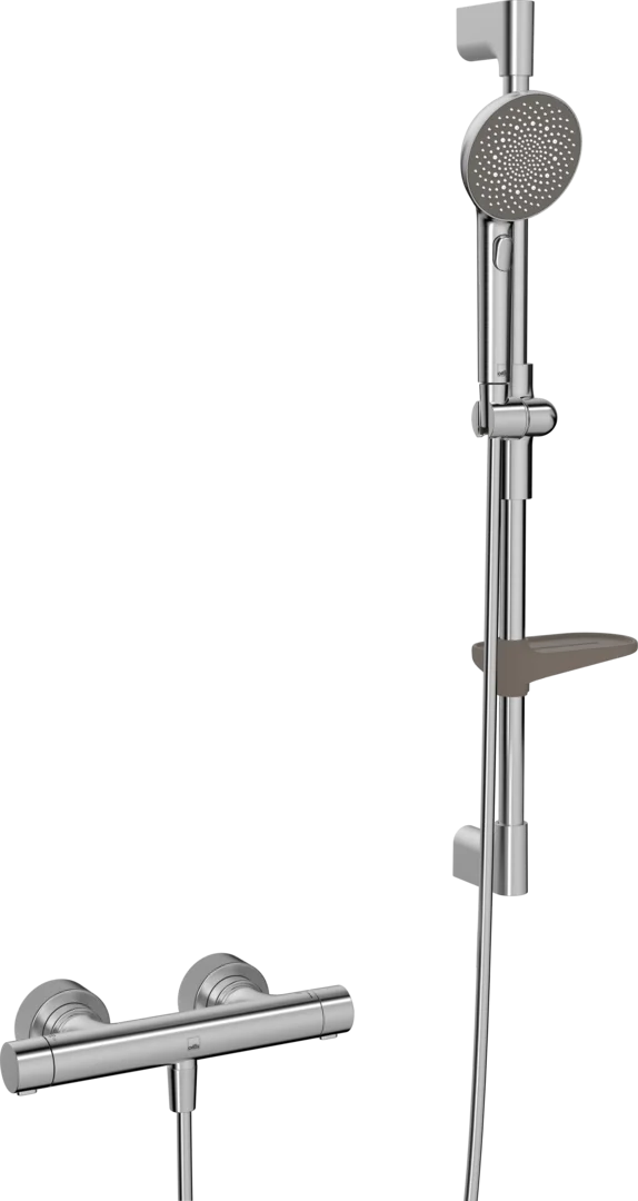 Shower faucet with shower set | 4769-80 | Brushed steel