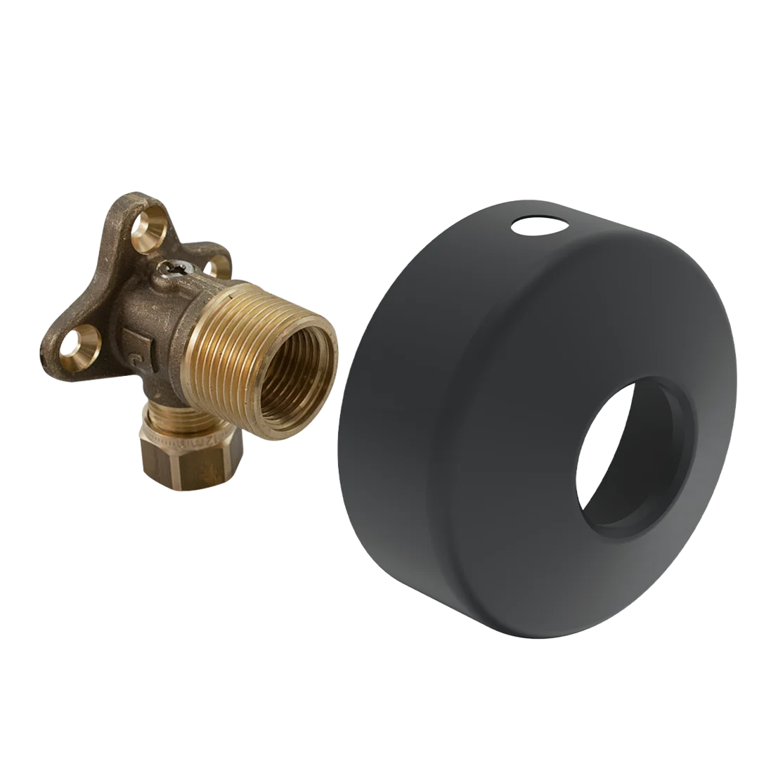Angle coupling with stop valve, G3/4(1/2)-D12 | 204021Z-33 | Matt black