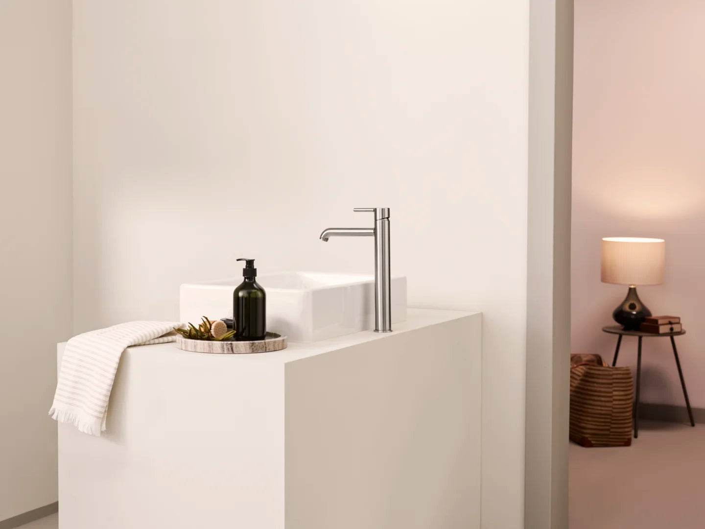 High washbasin faucet | 2601FH-80 | Brushed steel