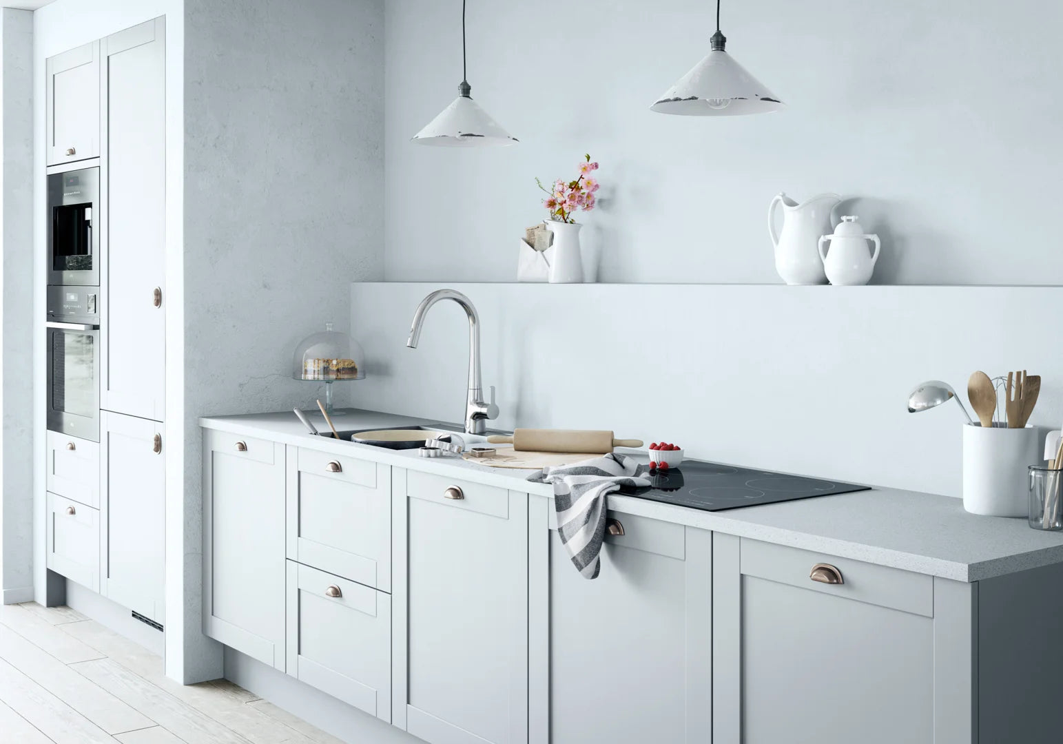 Kjøkkenkran med avstengning, 3 V | 3031F | Krom