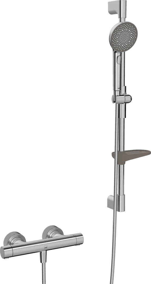 Shower faucet with shower set | 4769-80 | Brushed steel