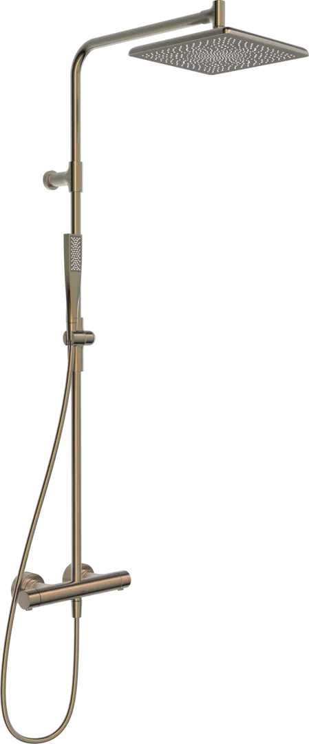 Dusjkran med rain shower | 4796-81 | Børstet bronse