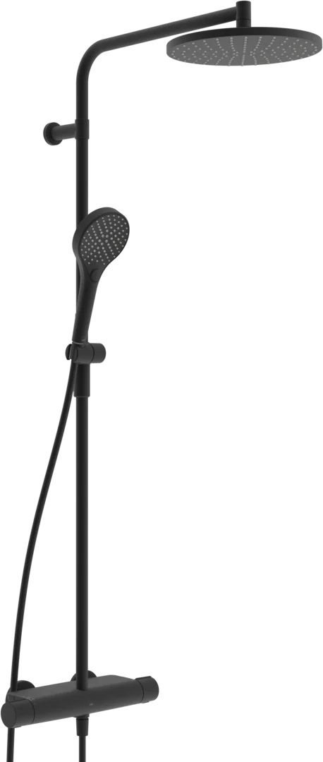 Dusjkran med rain shower | 7192N-33 | Svart matt