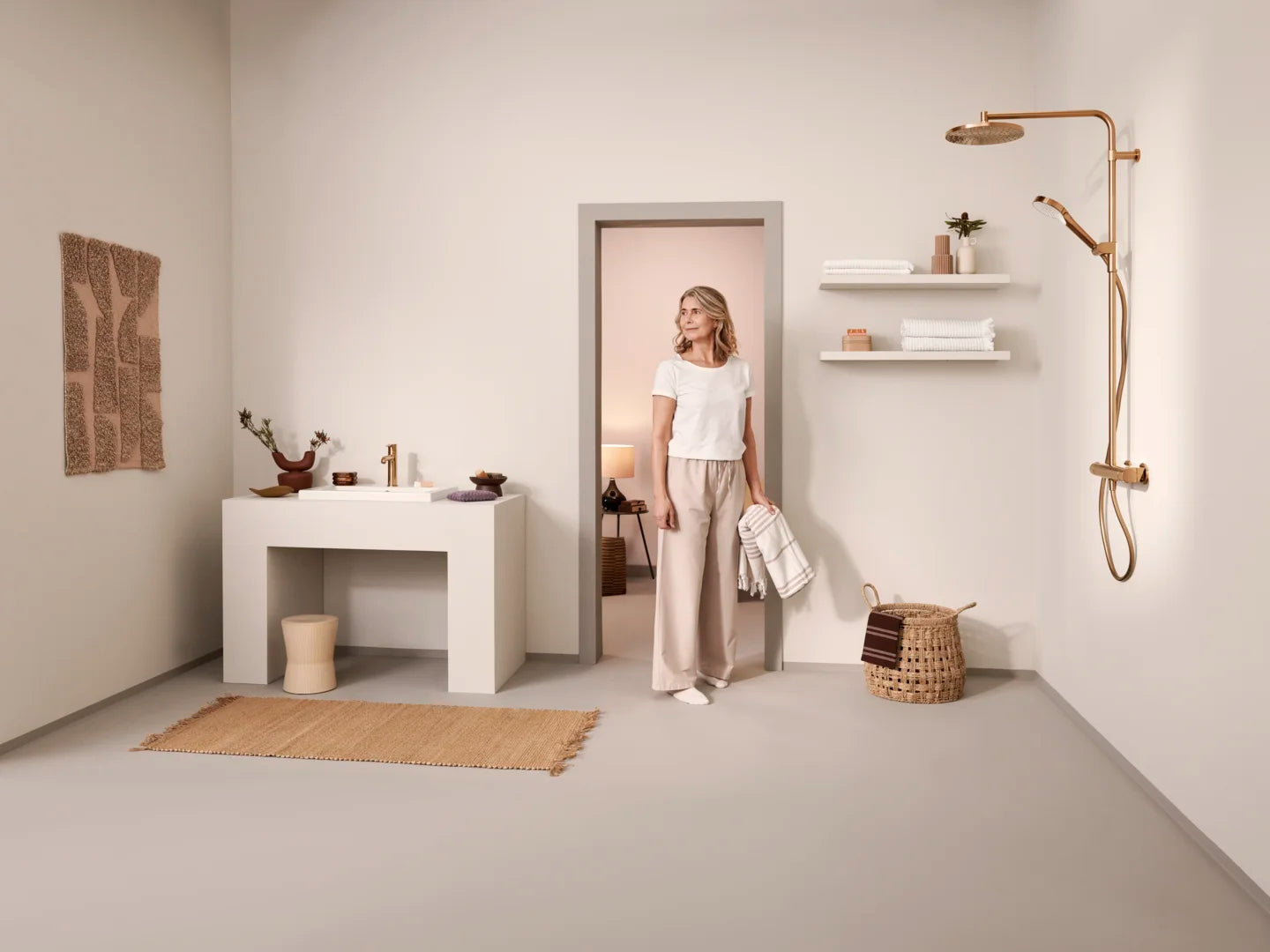 Dusjkran med rain shower | 7192N-81 | Børstet bronse