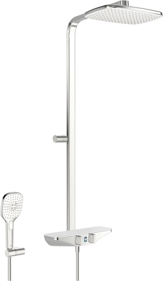 Dusjkran med rain shower, 6 V, Bluetooth | 7592-11 | Krom/Hvit