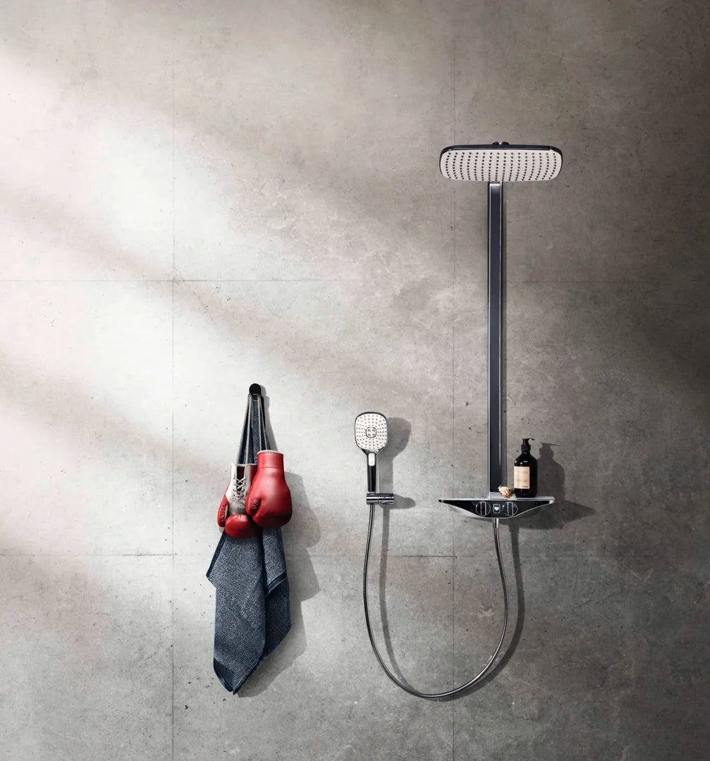Dusjkran med rain shower, 6 V, Bluetooth | 7592-11 | Krom/Hvit